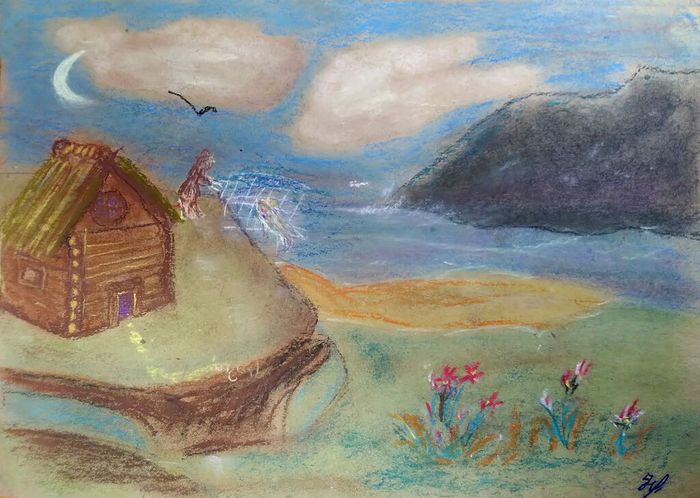 Найда Дмитрий (13 лет) - Иллюстрация к сказке о рыбаке и рыбке